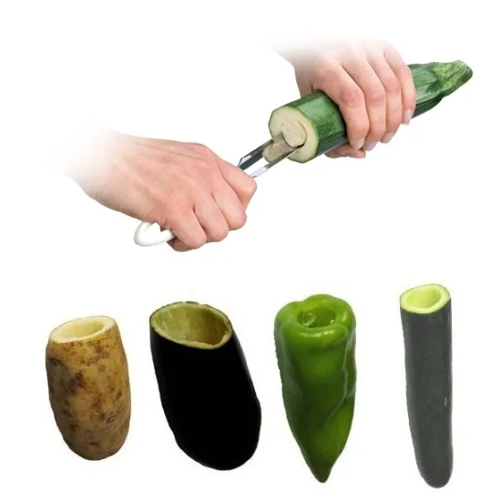 Zucchini Corer 3pcs Fruit Vegetable Corers Set Cucumber Jalapeno Chili Bell Pepper Corer Tools Professional Kitchen Gadgets Quick To Remove The Seeds Of Your Veggies Corers Pitters Home Kitchen