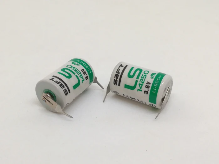 

4PCS/LOT New Original SAFT LS14250 14250 3.6V 1250mAh LiSOCL2 PLC battery with two pin Free Shipping
