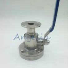 2-1/" Нержавеющая сталь 304 для цистерны санитарной системы нижней шаровой клапан трёхзажимного хомута диаметром 77 мм