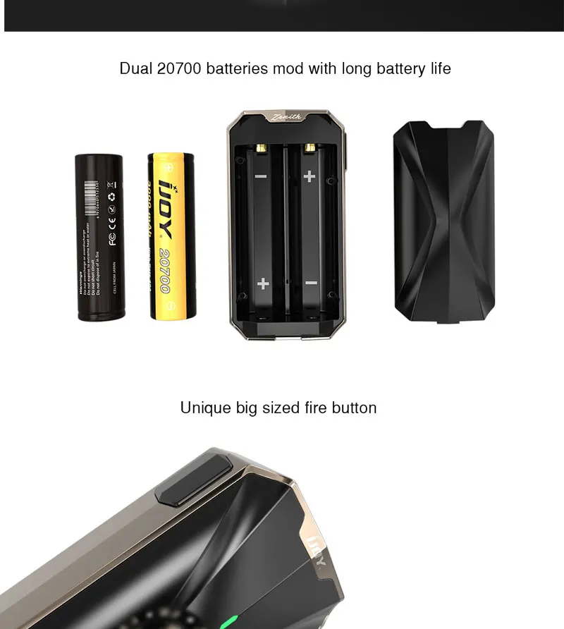 original IJOY ZENITH 3 mod with dual 20700 batteries 360W box mod zenith 3 semi-mechanical box mod vs captain pd270 mod Vape Mod (3)
