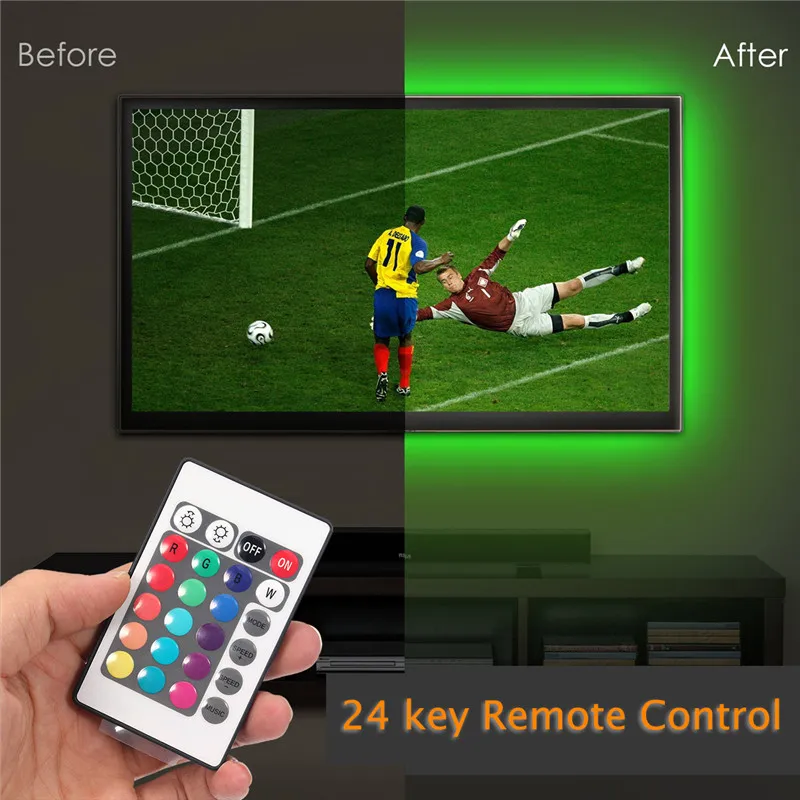 

Smuxi 24key Music Voice Remote USB Sound Sensor LED Strip Light RGB Controllers TV Light Strips Music IR Controller DC5V