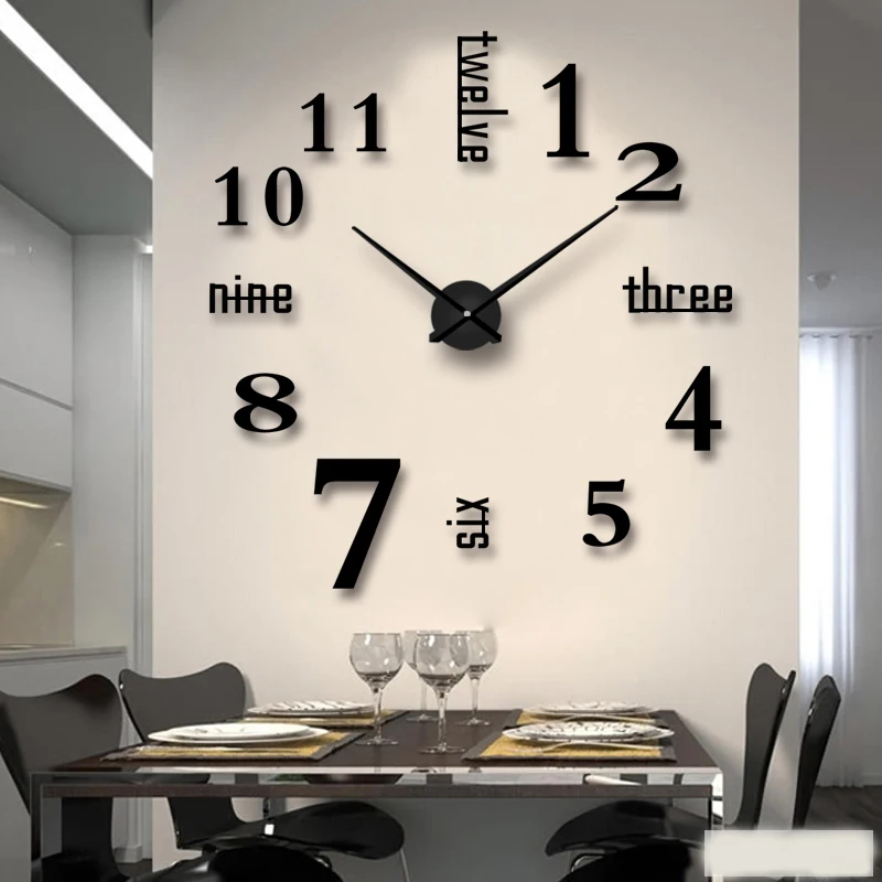 Creative Fashion Acrylic+EVA Metal Wall Clock Handmade 3D Electric