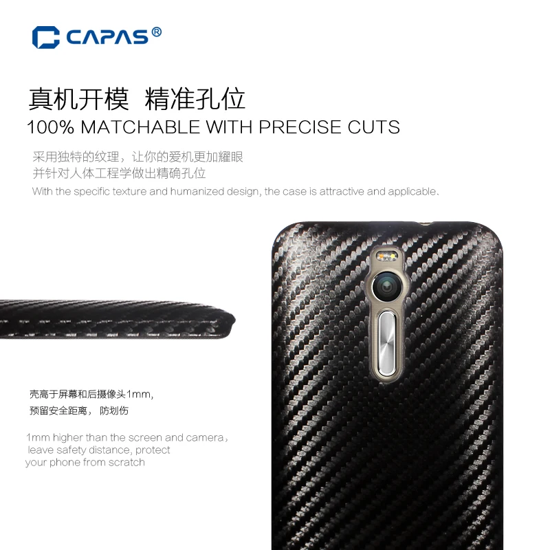 Оригинальные capas 3D чехол для ASUS Zenfone 2 ZE551ML ZE550ML 5 из углеродного волокна Защитный