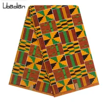Самый популярный африканский узор «Кенте» расписаная восковая Ткань 6 ярдов/ хлопок гарантированный воск принты для лоскутного платья F94-30