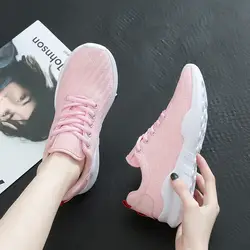 2019 женская обувь, кроссовки из сетчатого материала, обувь на платформе, Женская Корейская обувь Ulzzang для девочек, повседневная обувь на