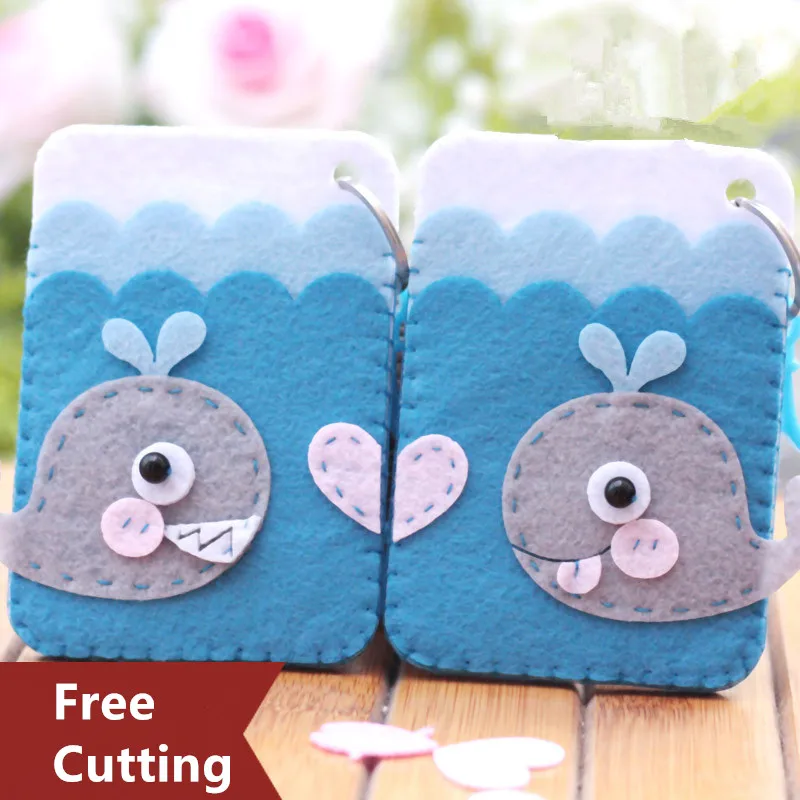 

Cute Whale Felt Animals Card Case Craft Kits Doll Card Holder Handmade Sewing DIY Package For Lovers&Kids Special Birthday gifts