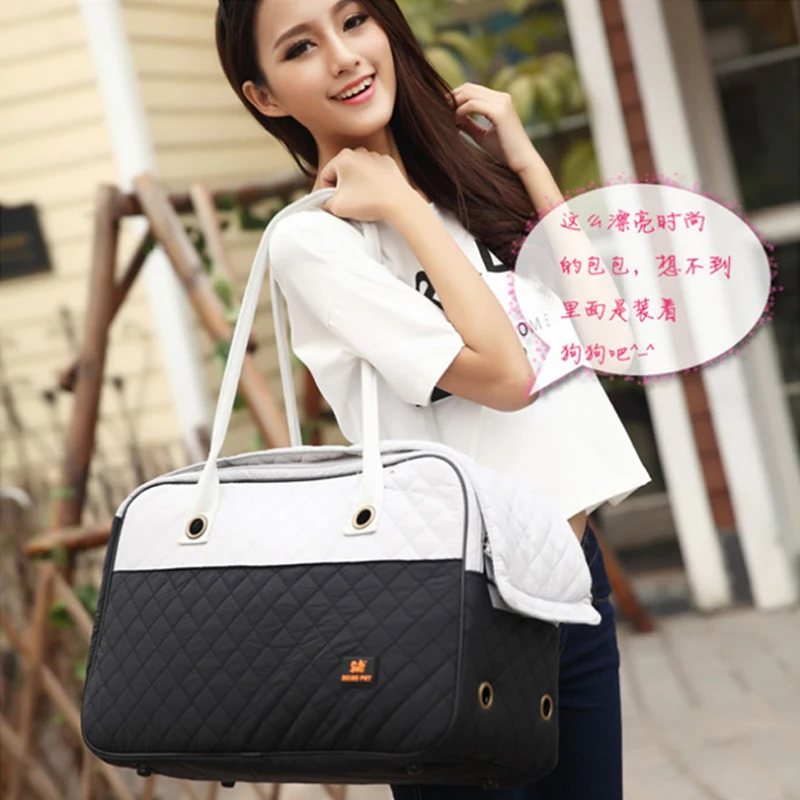 2 Tone Quilted Soft Sided Travel Dog and Cat Pet Carrier Tote Hand Bag Fashion Collection Style Pet Cat Dog Hiking Backpack PA10 (7)