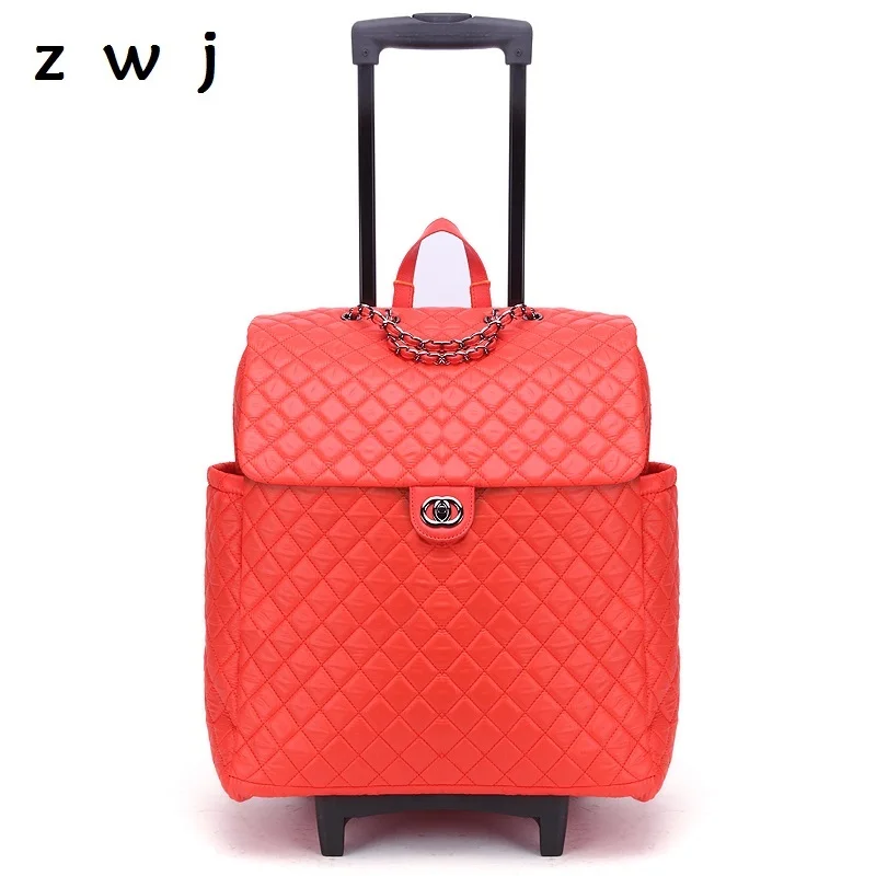 

Famous Brand Vintage Suitcase Wheels Rolling Luggage Men Cabin Travel Bag Women Leather Travel Trolley Bag