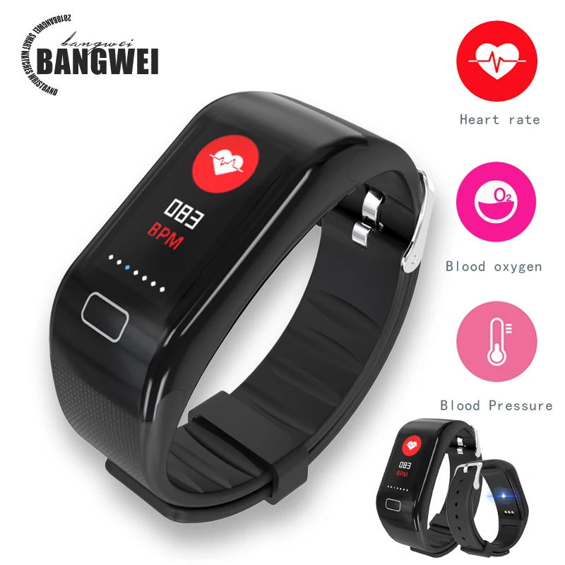 

BANGWEI Men Women Sport waterproof Smart Watch Bluetooth Clock Heart Rate Blood Pressure oxygen Sleep Monitor Pedometer Watch
