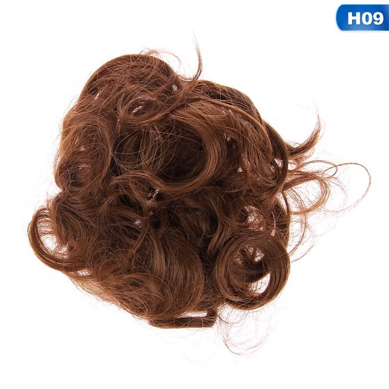 Женские атласные волнистые волосы, волнистые волосы для наращивания, эластичная резинка для волос, парик, резинки для волос, модные резинки для волос - Цвет: 09