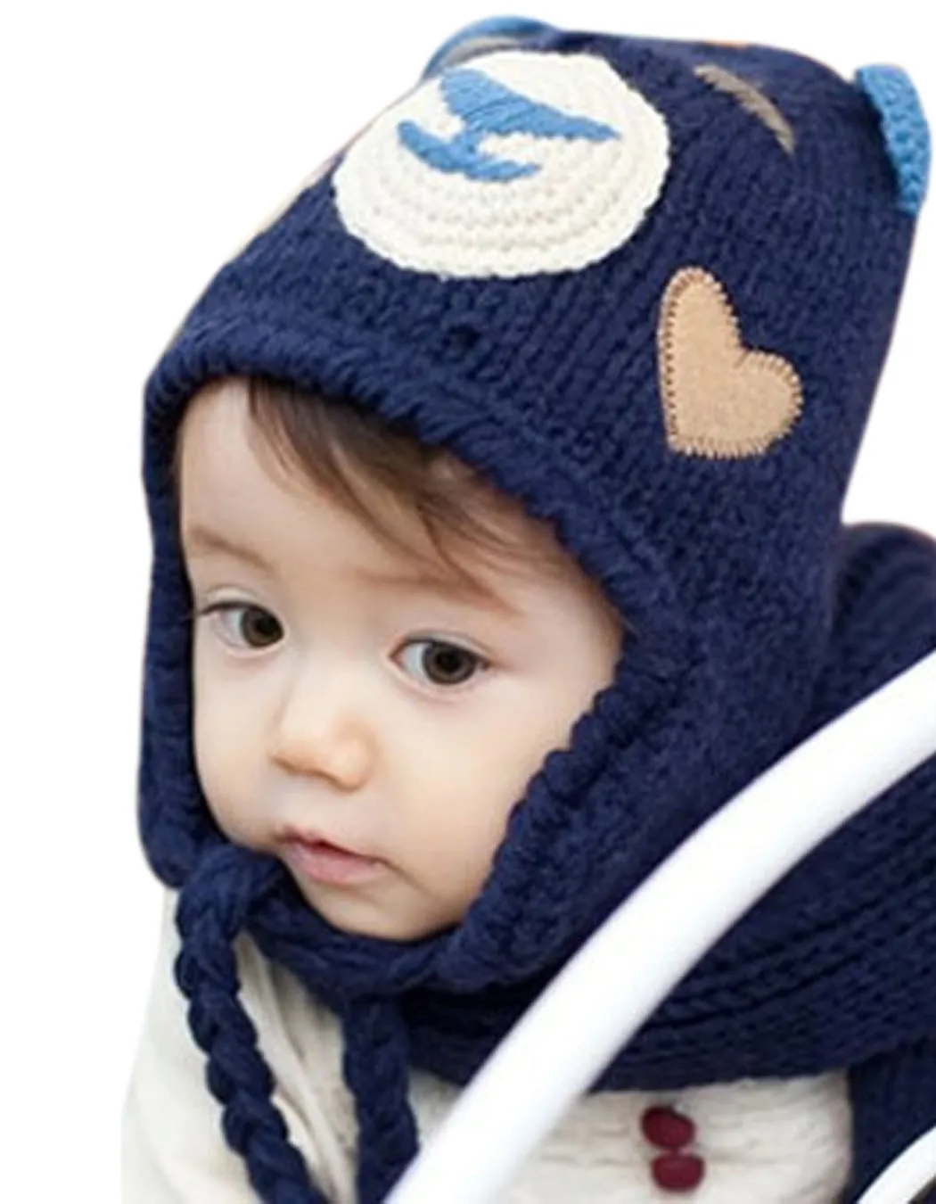 Baby's Warm&Lovely Beanies Caps Hats Crochet knitted Cute Bear Fashion