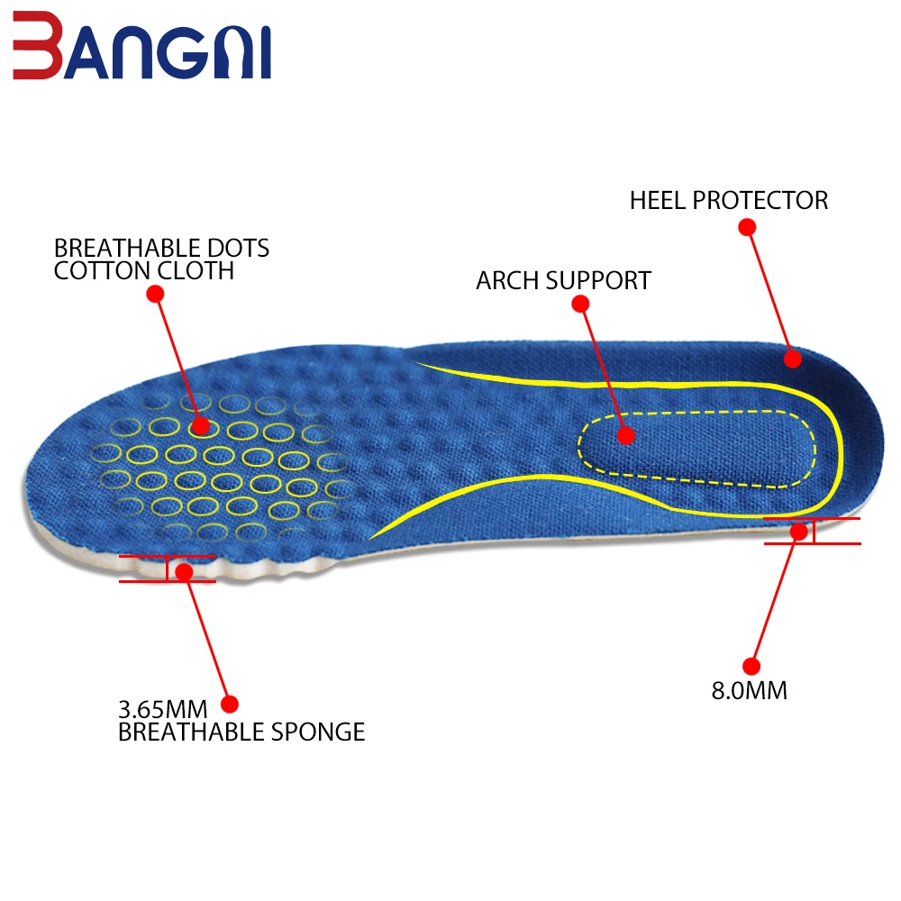 3ANGNI Children Orthopedic Arch Support Sponge Sport Breathable Foot Care Insert Insoles For Kids