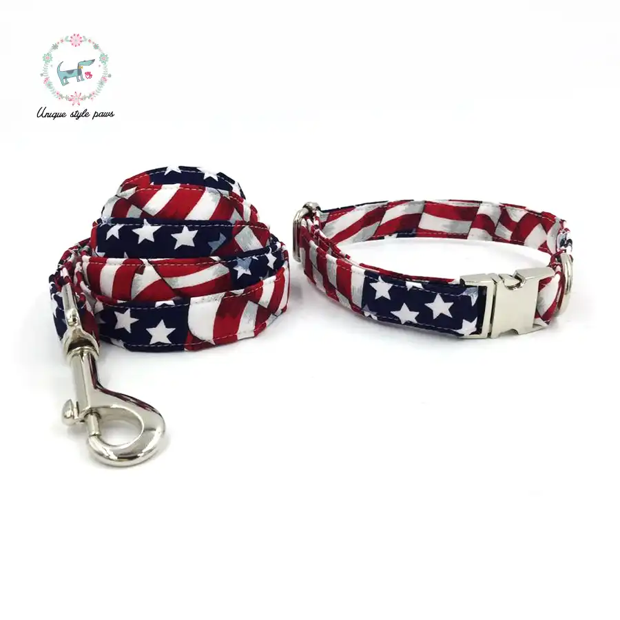 stars and stripes dog collar