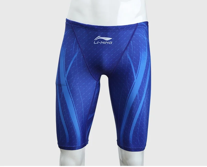 LI-NING, профессиональные мужские конкурентоспособные плавки, одежда для плавания, быстросохнущие одноцветные шорты, купальный костюм, мужские Гидрошорты для плавания размера плюс
