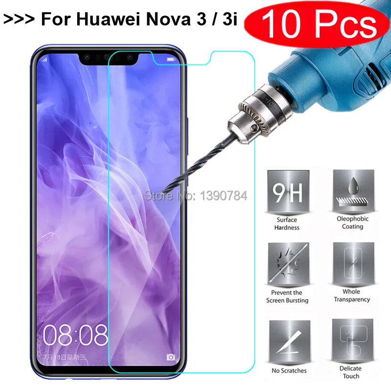 10 шт 2.5D Закаленное стекло для huawei Nova 3 3i 6,3 "протектор экрана для huawei Nova 3 3i Nova3 Nova3i 6,3" Закаленное стекло пленка