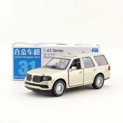 Коробка Подарочная модель, высокая имитация 1:43 сплава оттягивать Lincoln Navigator SUV, оригинальная упаковка, игрушек - Цвет: Золотой