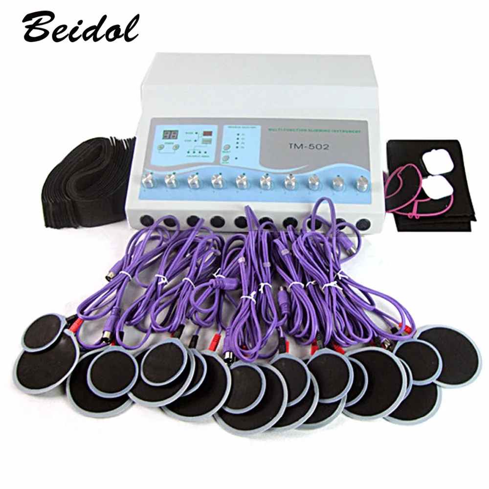 TM 502 electrical muscle stimulation machines electro fat font b loss b font machine with 20pcs