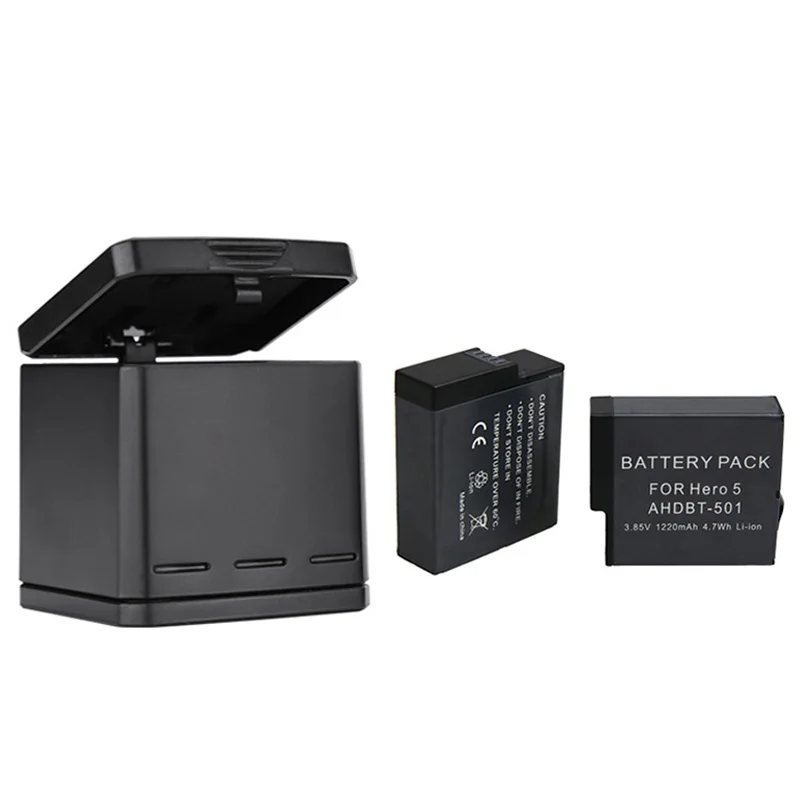 Зарядное устройство для камеры Go Pro Hero 2018 8 7 6 5 с 3 отверстиями + аккумулятора GoPro Black
