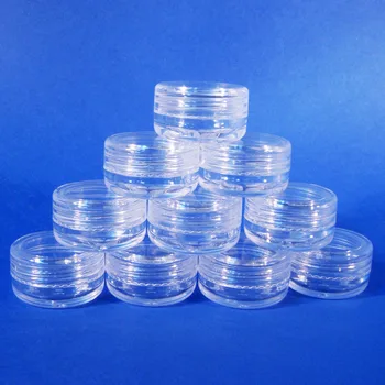 

50pcs Made In Taiwan Empty Cosmetic Travel Mini Size 3g Clear Plastic Refillable Packaging Jar