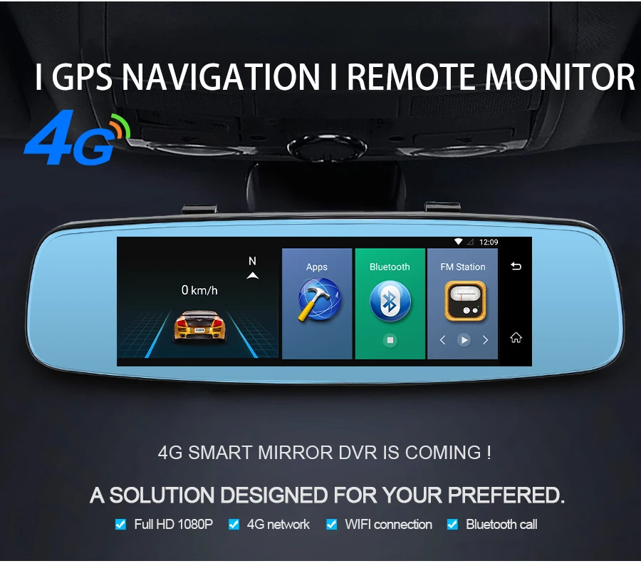 Junsun A880 4G ADAS Car DVR Camera Video recorder mirror 7.86\