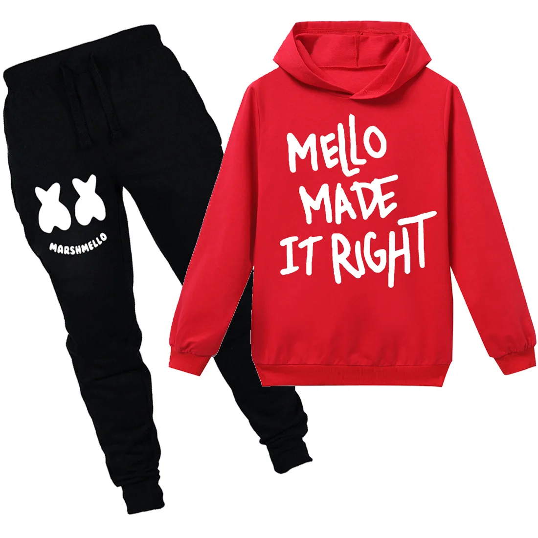 

2019 Marshmello Coat DJ Music Kids Boys Girls Clothes Tshirt Sets Cotton Children Fortnight T-shirts Tracksuits Hoodie Suit Set