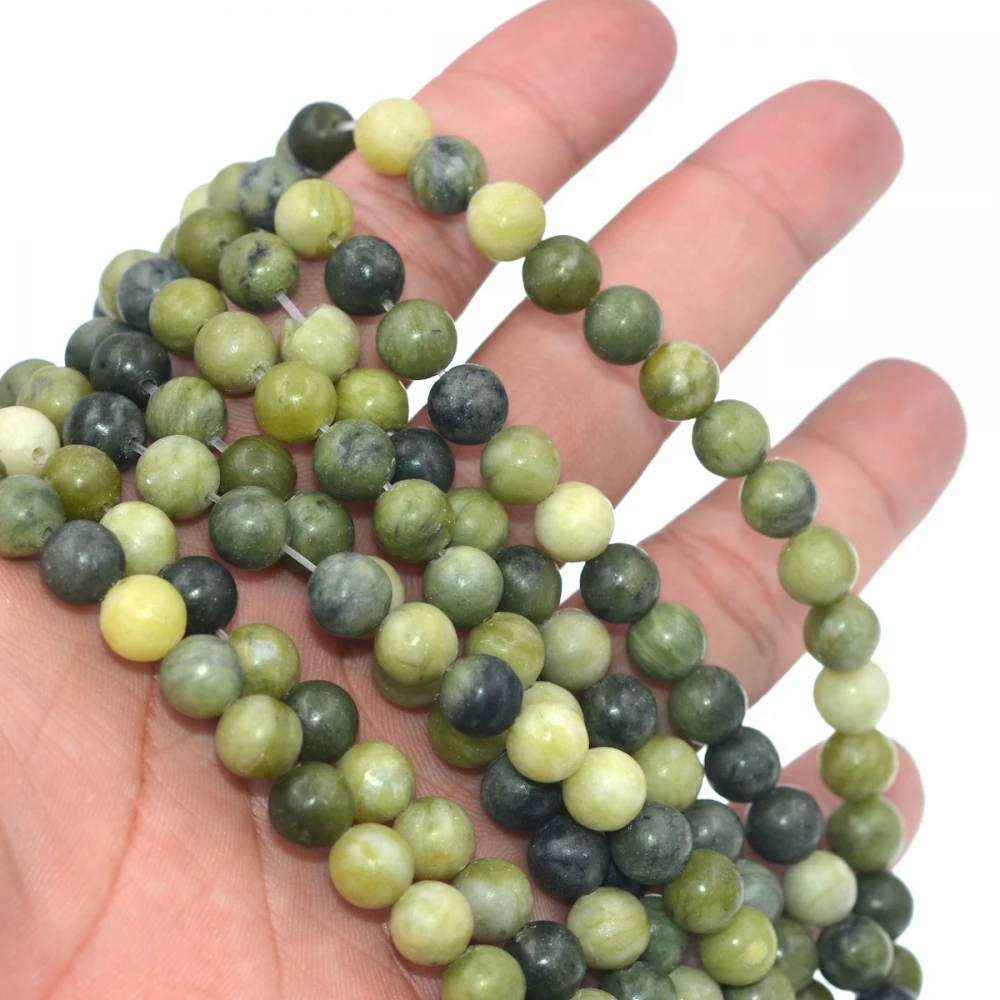 Natural stone 8mm olive green jades beads full strandin Beads from