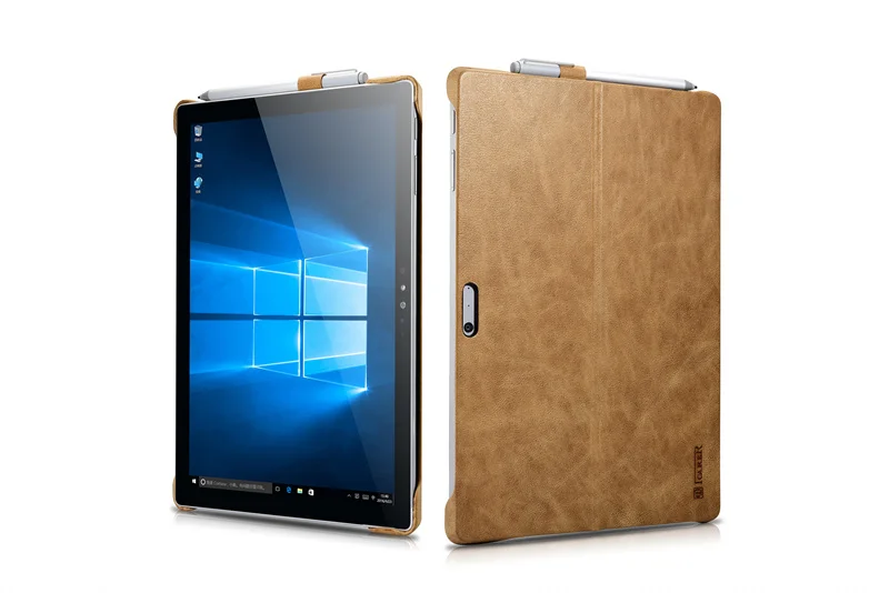 

Luxury Genuine Leather Case for Microsoft Surface Pro 4 Cover 12.3" Single bottom Protective Shell for Surface Pro 4 back cover