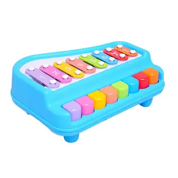 

2 in 1 Xylophone Musical Instrument Piano with Music Cards Mallets Educational Kids Toy Set