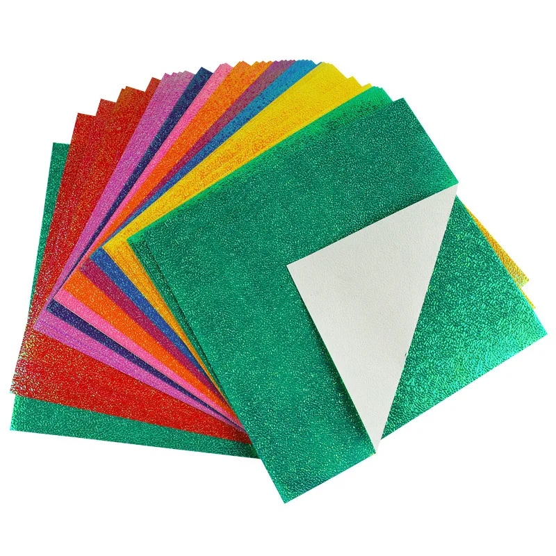 50 шт разноцветная перламутровая блестящая квадратная бумага для оригами, односторонняя бумага для поделок, ручная работа, подарок для детей, больше размеров на выбор