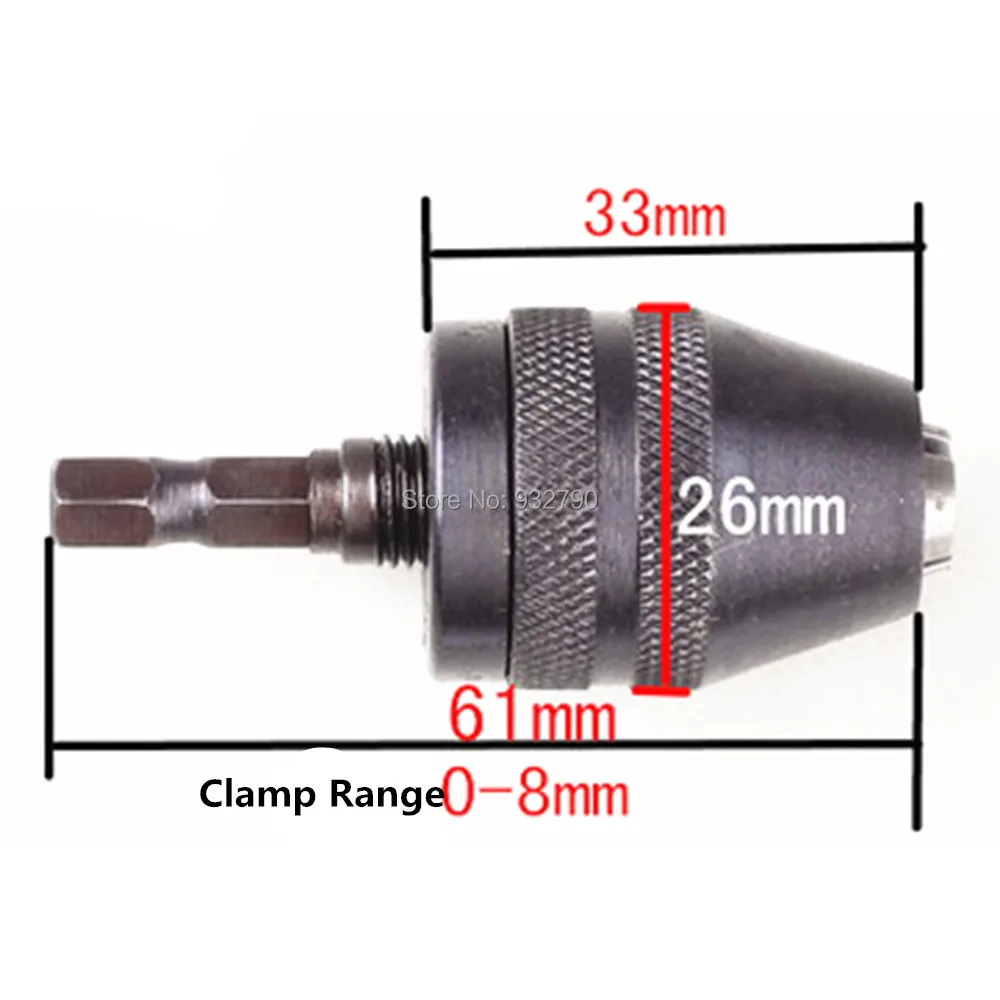 2pc Keyless Drill Chuck Driver Adaptor Convert Grinder Converter 1/4