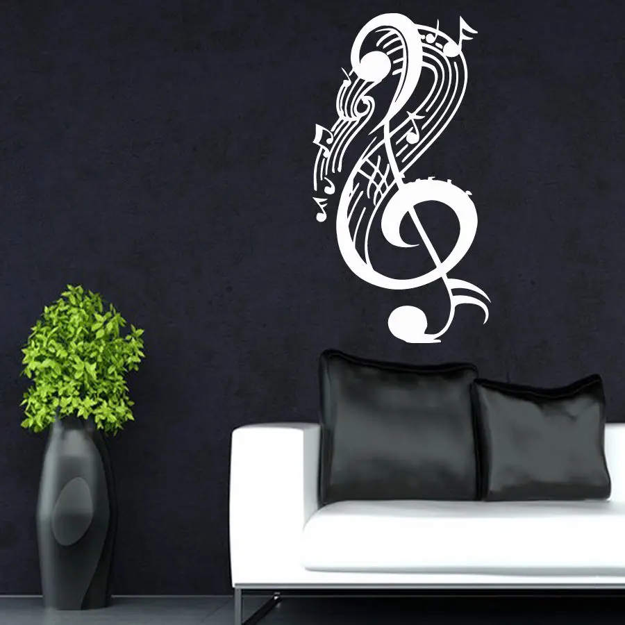 Wall Decals Vinyl Decal Sticker Art Mural Decor Musical Clef Music Notes