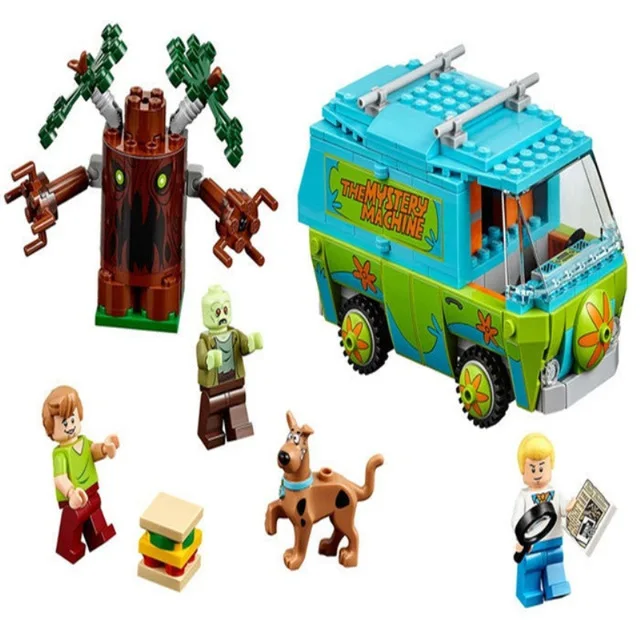 

Scooby Doo Figures Animals Dog Mystery Machine Bus Building Blocks Education Toys for Children Compatible With Scooby Doo Gifts