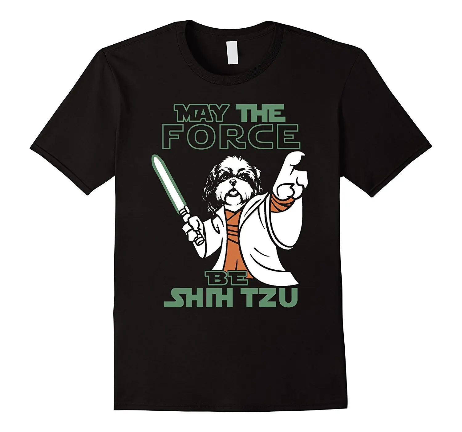 

May The Force Be Shih Tzu T-shirt Men Short Sleeves T Shirt Top Tee T-Shirt Men Clothing Tee Shirt Unisex More Size and Colors