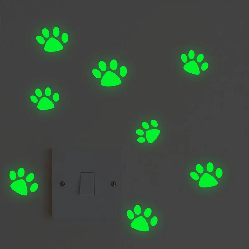 

Paw Switch Luminous Panel Sticker Glow In The Dark Decor For Home Decoration Accessories Fluorescent Vinyl Mural Wall Art Decals