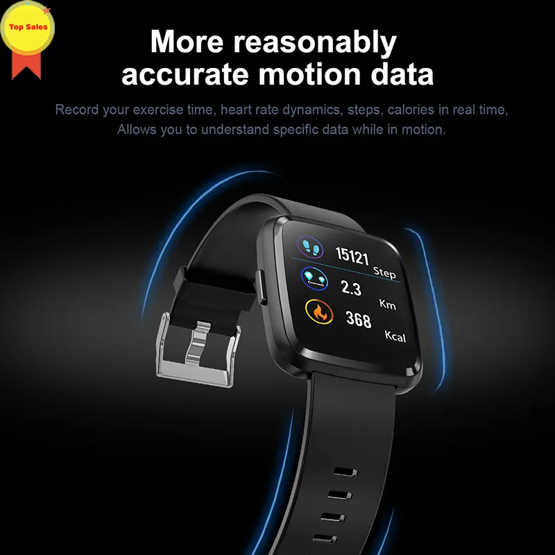 

2019 1.3 inch full screen all in touch smart watch smart bracelet Multi-sport mode wrist band heart rate sleep BP monitor watch