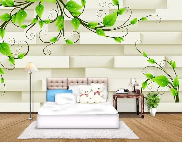 3d Customized Wallpaper Home Decoration 3D Green Vines Background Wall Painting Wallpapers For Living Room 3d Customized Wallpaper Home Decoration 3D Green Vines Background Wall Painting Wallpapers For Living Room
