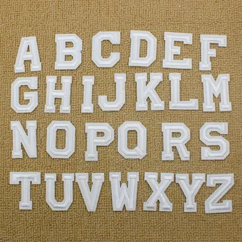 

white Letters Patch Alphabet Embroidered Applique diamon Rhinestone Colorful Letters iron on Patches
