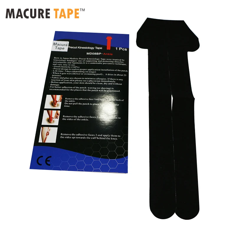Macure лента здравоохранения Precut лодыжки Атлетическая кинезиологическая