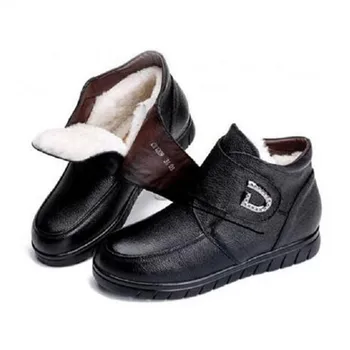 

2019 New Warm Fur One Wool Winter Boots Women Shoes Fashion Cowhide Leather Boots for Women Non-slip Casual Shoes Snow Boots