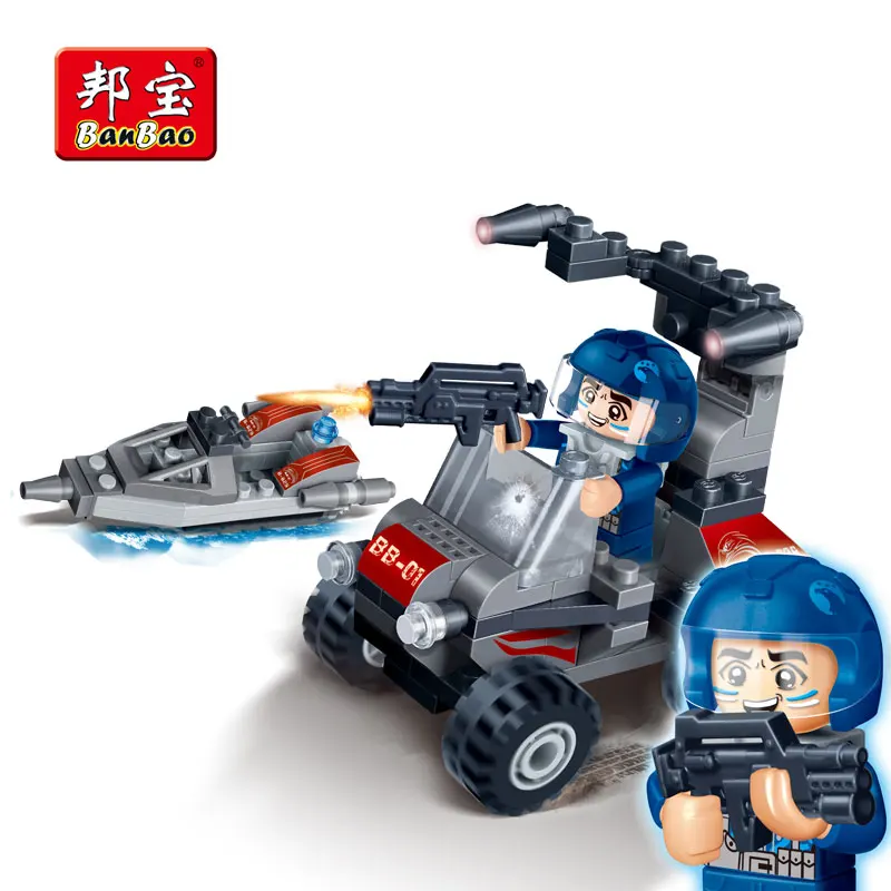 

BanBao 6215 Super Police Scout Car Building Blocks Educational Bricks Model Toy For Children Kids Friend Compatible With Legoe