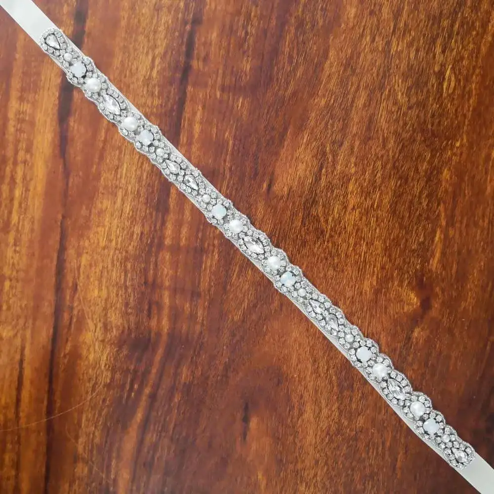 

Wedding Belt Women Rhinestones Crystal Belt Handmade Silver Diamond Belt For Wedding Dresss S274
