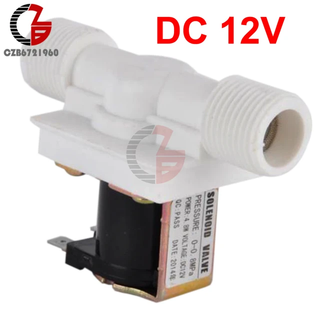  Válvula 1/2 Electroválvula de plástico 12V 24V 220V Válvula de  control de agua magnética Interruptor controlador de presión neumática  Normalmente cerrado N/C (Voltaje: 12V) (Talla: 12V) : Industrial y  Científico