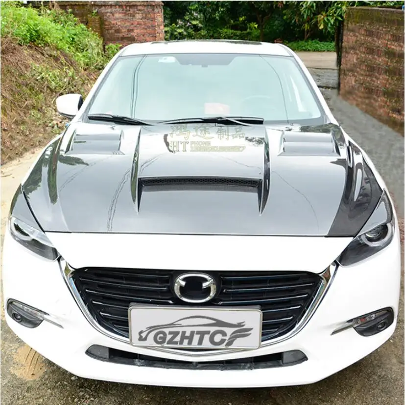 Для Mazda 3 Axela ABS/Carbon Fiber автомобильный передний бампер крышка капота двигателя для