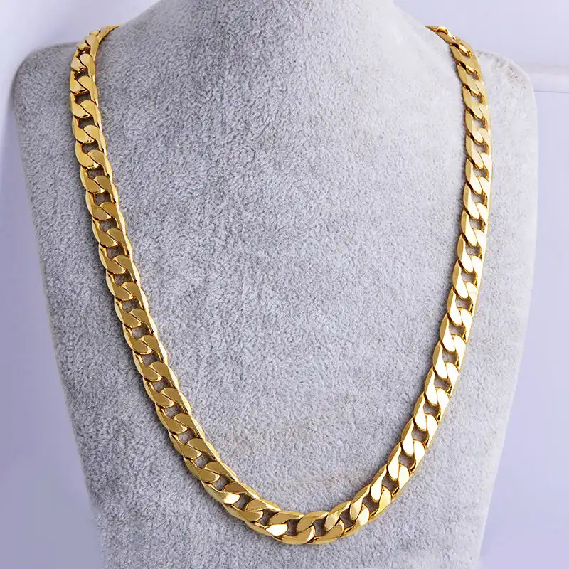 SE692 Fashion 24 Carat Gold Colou Chains Jewelry Sets Design for Men 7.5mm Chain Necklaces 6.5mm