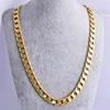 Collier de haute qualité pour hommes et femmes, 23.6 pouces, 10MM, bord plat, collier jaune or massif 18 K, 10MM ► Photo 1/5