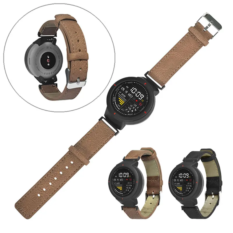 

Smart Band Leather Sport Band Premium Watch Band Quick Install Soft Switch Earlink Smart Watch for Huami Amazfit Verge 3