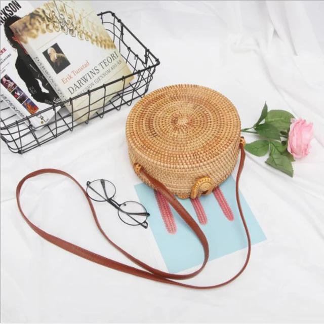 Special Offers Dropshipers Fashion Round Straw Bags Handbags Women Summer Rattan Bamboo Handmade Woven Beach Hand bag For Female Sac a Main