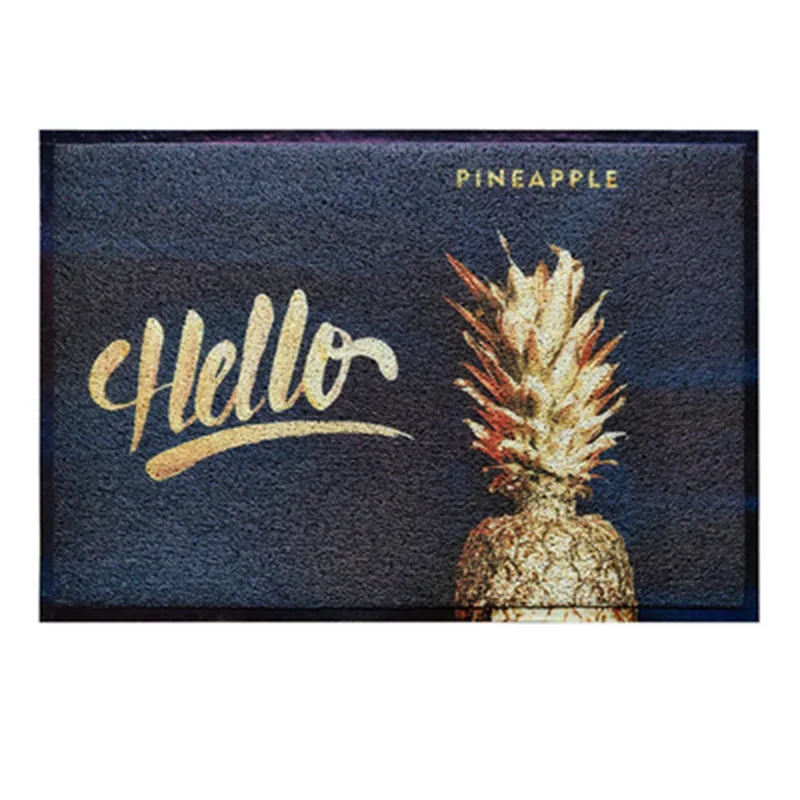 ПВХ шелк петля пыленепроницаемый нескользящий коврик принт моющийся прочный дверной коврик скребок для обуви для передней двери ванной вход снаружи коврики - Цвет: Pineapple