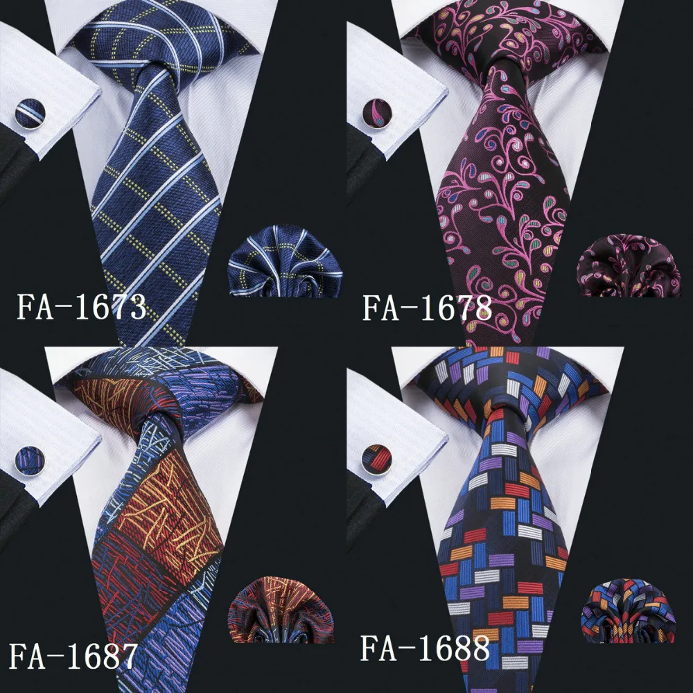 31 Цвета мужские галстук розовый плед 100% шелк жаккард галстук Ханки Запонки Комплект Бизнес вечерние свадебные галстуки для Для мужчин;