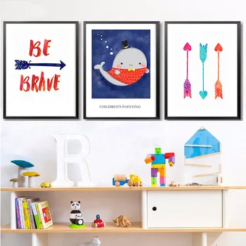 

Cartoon Animal Whale Lovely Home Decoration No Frame Painting Simple Poster On Canvas Painting Space Wall Art For Living Room